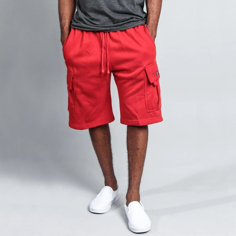 Herren Cargo-Shorts aus atmungsaktivem Sweatstoff mit verstellbarem Kordelzug und praktischen Taschen R&B