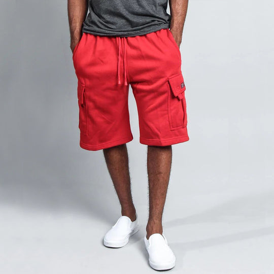 Herren Cargo-Shorts aus atmungsaktivem Sweatstoff mit verstellbarem Kordelzug und praktischen Taschen R&B