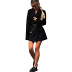 Damen elegante Blazerjacke mit Gürtel R&B