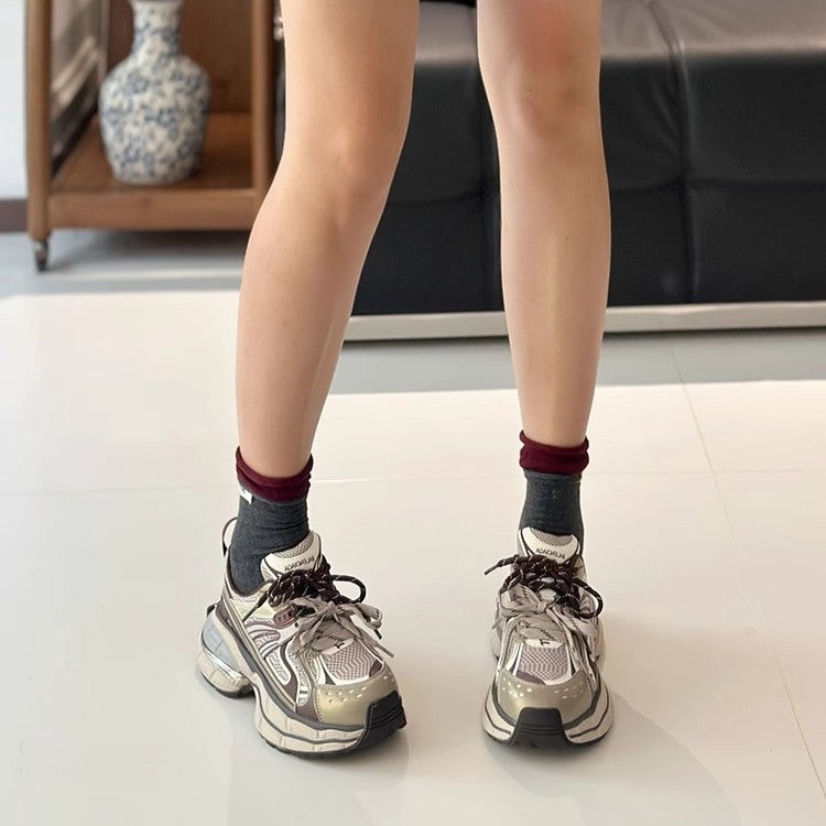 Damen Modische Chunky Sneakers mit dämpfender Sohle und atmungsaktivem Obermaterial R&B