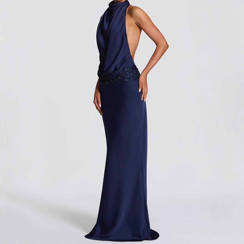 Damen Elegantes Hochzeitskleid mit schimmerndem Taillenband R&B