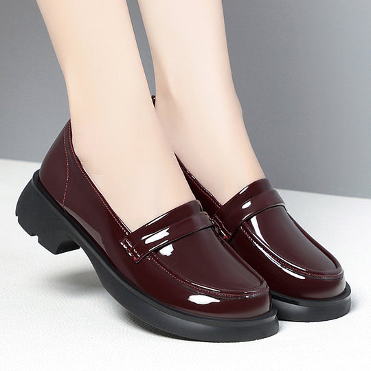 Damen Modische Slipper mit glänzender Oberfläche und blockiertem Absatz R&B