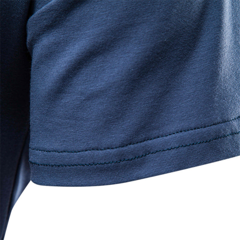 Herren Kurzarm-Shirt mit modernem Henley-Ausschnitt und Brusttasche