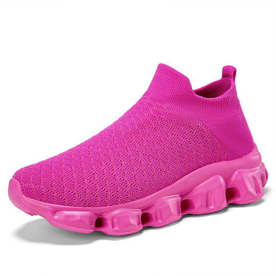 Damen Freizeit-Sneaker mit elastischem Strickoberteil und rutschfester Sohle R&B