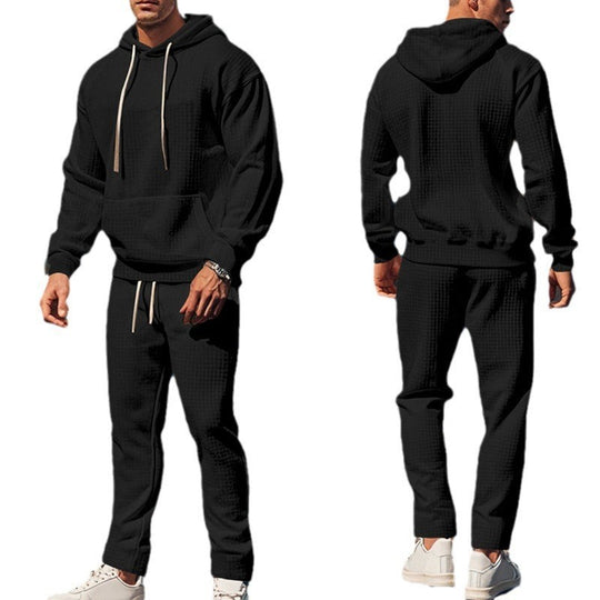 Herren lässiger Kapuzenpullover mit strukturiertem Design und praktischen Taschen R&B