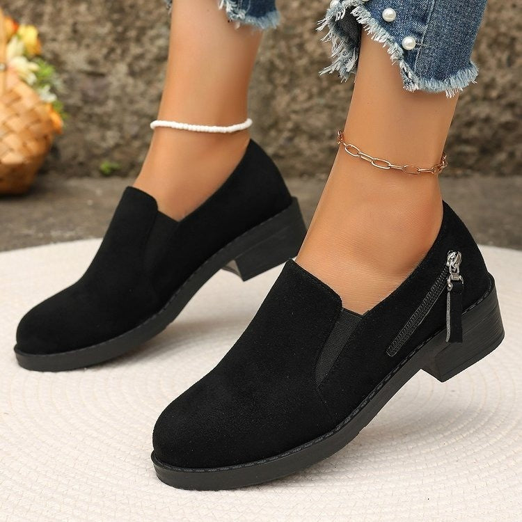 Damen modische Stiefeletten mit seitlichem Reißverschluss und ergonomischer Sohle R&B