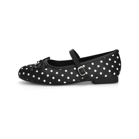 Damen Ballerinas mit elegantem Riemchen und klassischem Punkte-Design R&B