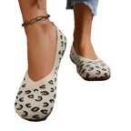 Damen Ballerinas mit modischem Leopardenmuster und bequemer Sohle R&B