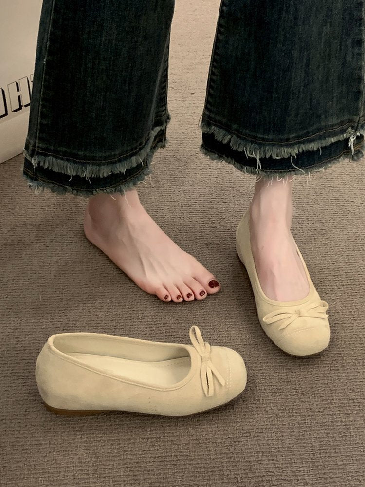 Damen Ballerinas mit dekorativem Schleifendetail und hochwertiger Fleeceaussensohle R&B