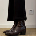 Damen Stiefeletten mit spitz zulaufendem Design und elegantem Blockabsatz