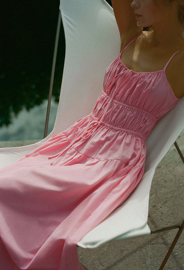 Damen luftiges Sommerkleid mit verstellbaren Trägern R&B