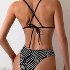 Damen Bikini mit elegantem Schnitt und modernem Muster R&B