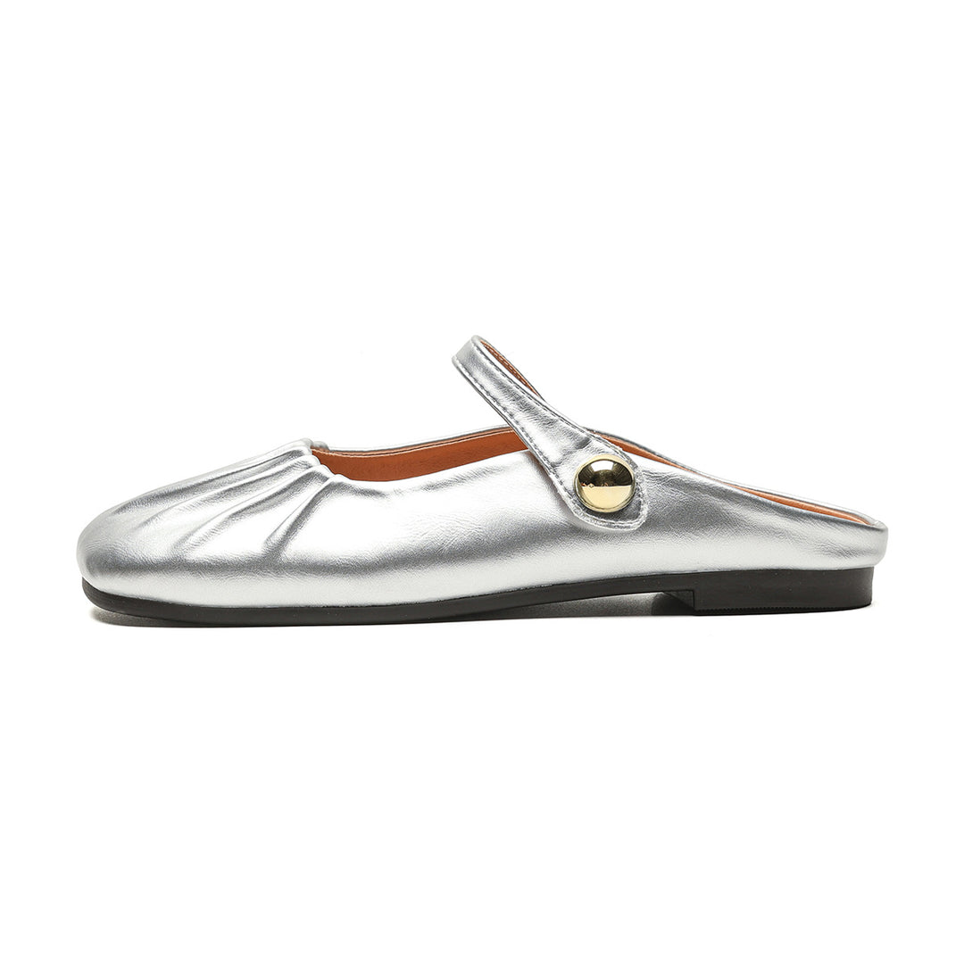 Damen Mokassins mit verstellbarem Riemen und elegantem Faltendesign R&B