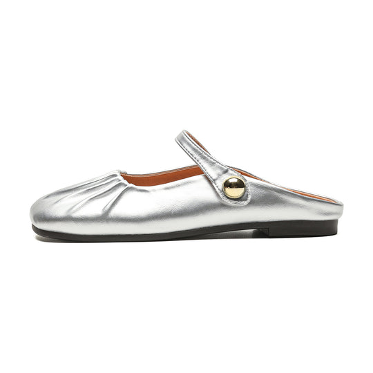 Damen Mokassins mit verstellbarem Riemen und elegantem Faltendesign R&B