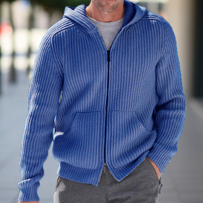 Herren Strickjacke mit strukturierter Oberfläche und praktischen Taschen R&B