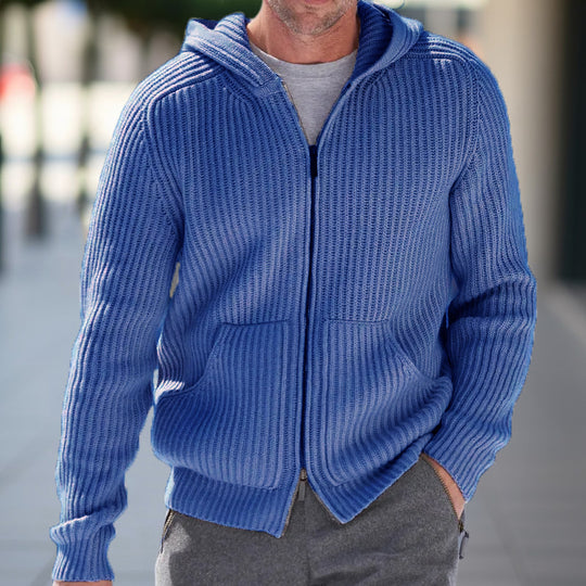 Herren Strickjacke mit strukturierter Oberfläche und praktischen Taschen R&B