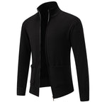 Herren Strickjacke mit modernem Reißverschluss und praktischen Taschen