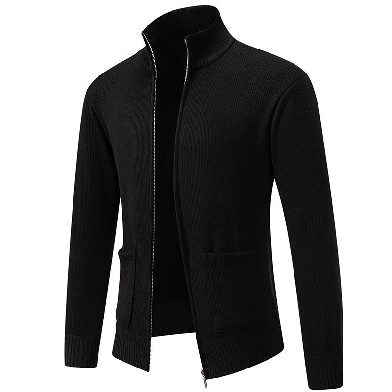 Herren Strickjacke mit modernem Reißverschluss und praktischen Taschen