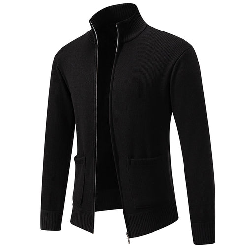 Herren Strickjacke mit modernem Reißverschluss und praktischen Taschen R&B