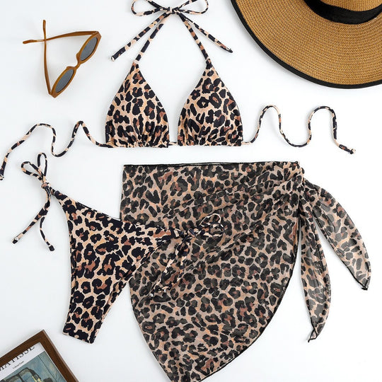 Damen Triangel-Bikini mit floralem Muster und zartem Cover-Up R&B