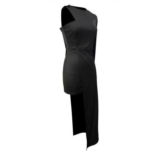 Damen Elegantes, asymmetrisches Maxikleid mit hohem Schlitz R&B