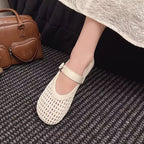 Damen Glamouröse Ballerinas mit dekorativen Riemen und geschmeidigem Obermaterial R&B