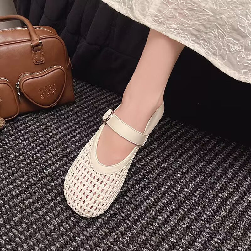 Damen Glamouröse Ballerinas mit dekorativen Riemen und geschmeidigem Obermaterial R&B