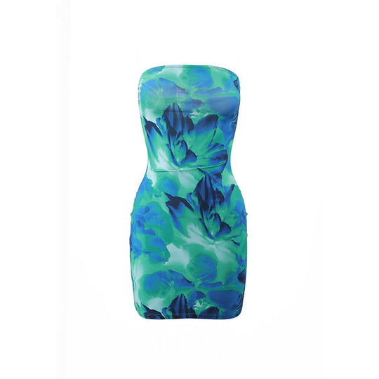 Damen Minikleid mit floralem Print und figurbetontem Schnitt R&B