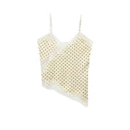 Damen-Spitzen-Camisole mit asymmetrischem Schnitt und eleganten Punkten R&B