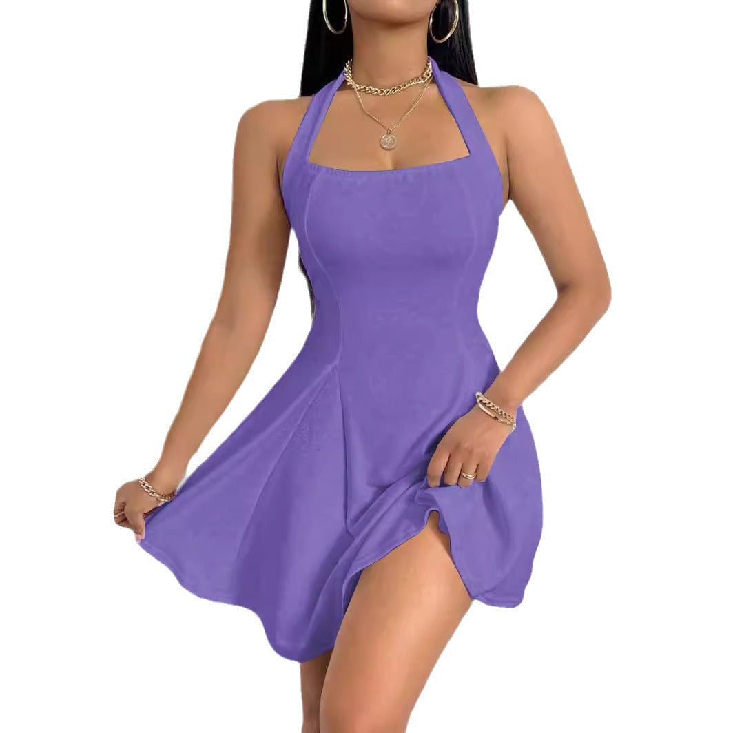 Damen Sommerliches Neckholder Kleid mit fließendem Saum R&B