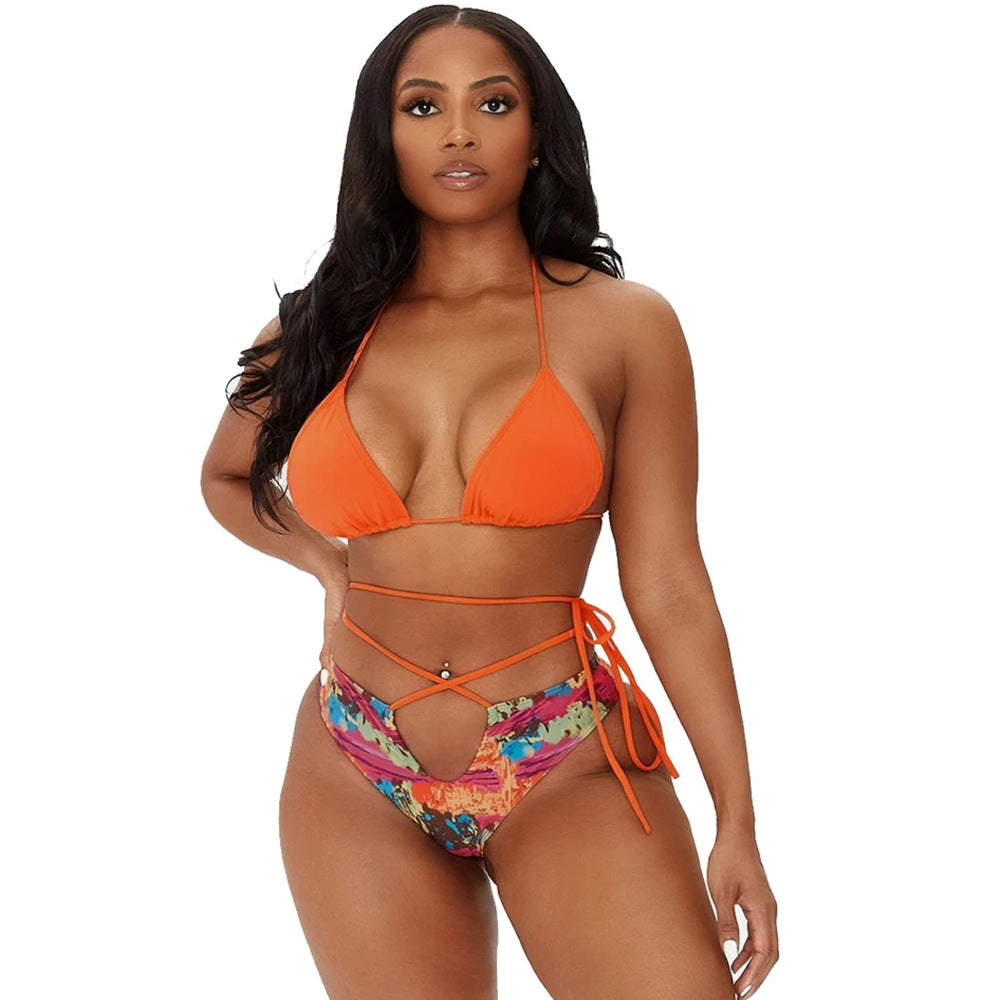 Damen Triangel-Bikini mit lässigem Schnitt und modischen BindR&Bändern R&B