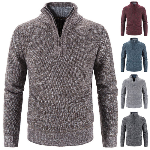 Herren modischer Rollkragenpullover mit elegantem Reißverschluss R&B