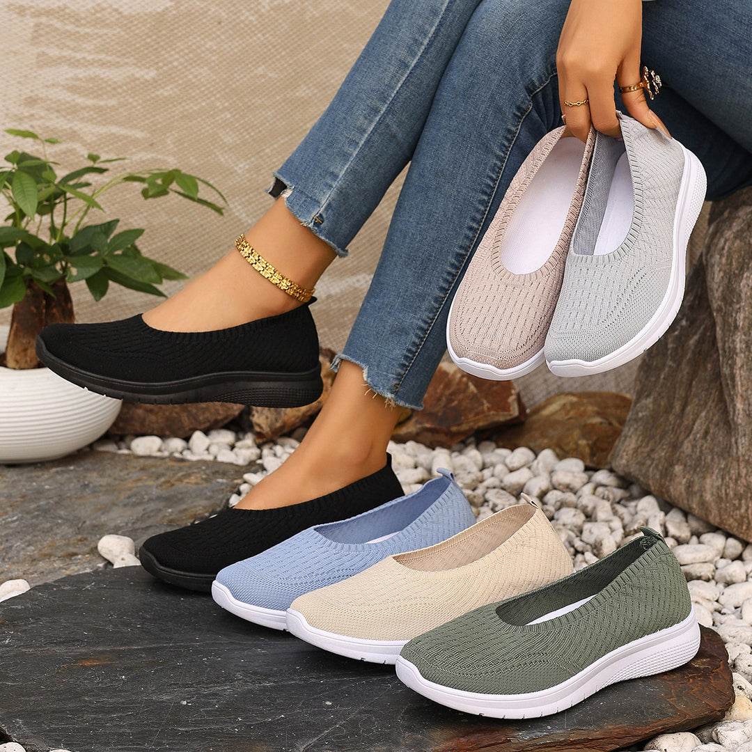 Damen Bequeme Freizeitschuhe mit elastischer Strickoberfläche R&B