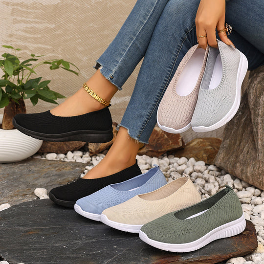 Damen Bequeme Freizeitschuhe mit elastischer Strickoberfläche R&B