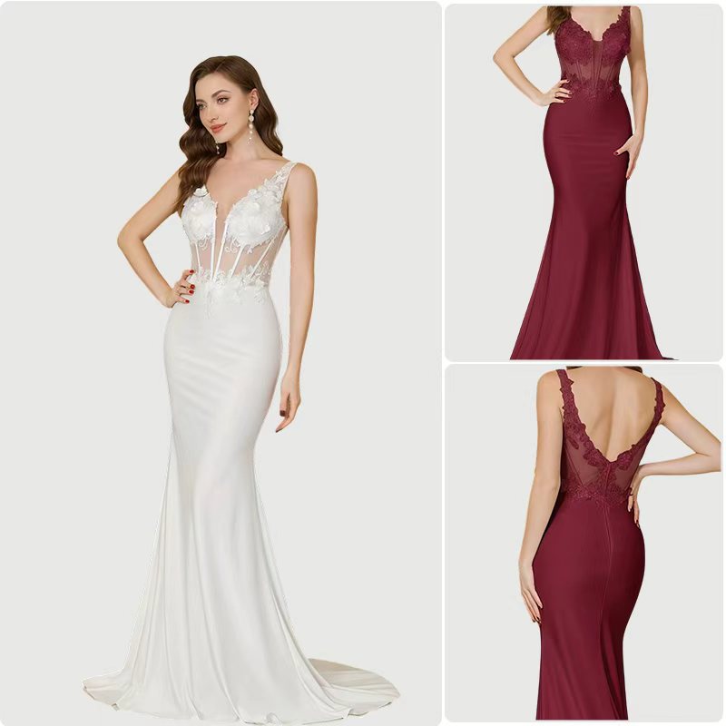 Damen Elegantes Abendkleid mit raffinierten Spitzendetails und figurbetonter Silhouette R&B