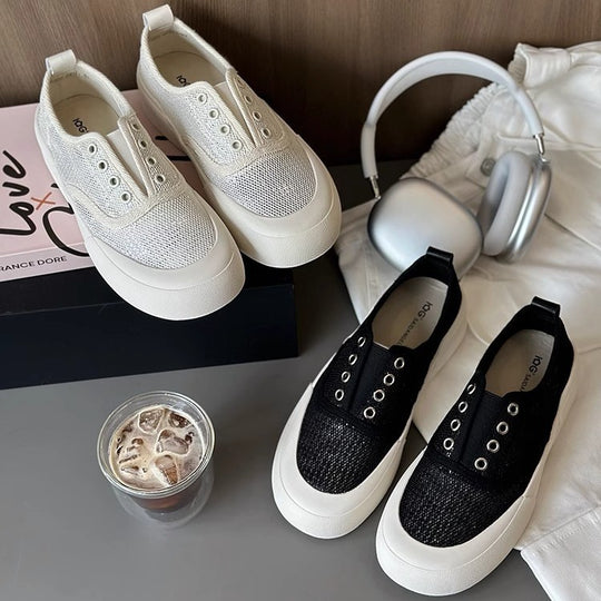 Damen Sportliche Sneakers mit atmungsaktivem Netzmaterial und modischem Plateau R&B
