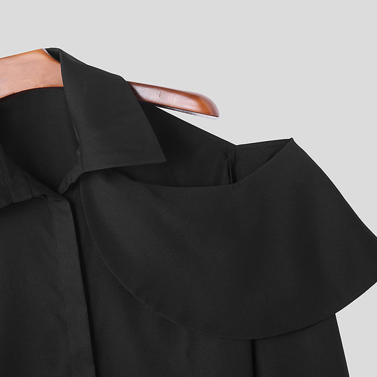 Damen Modische Bluse mit asymmetrischem Kragen und hochwertiger Verarbeitung R&B