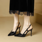 Damen Slingback-Pumps mit spitzem Design und elegantem Hochglanz