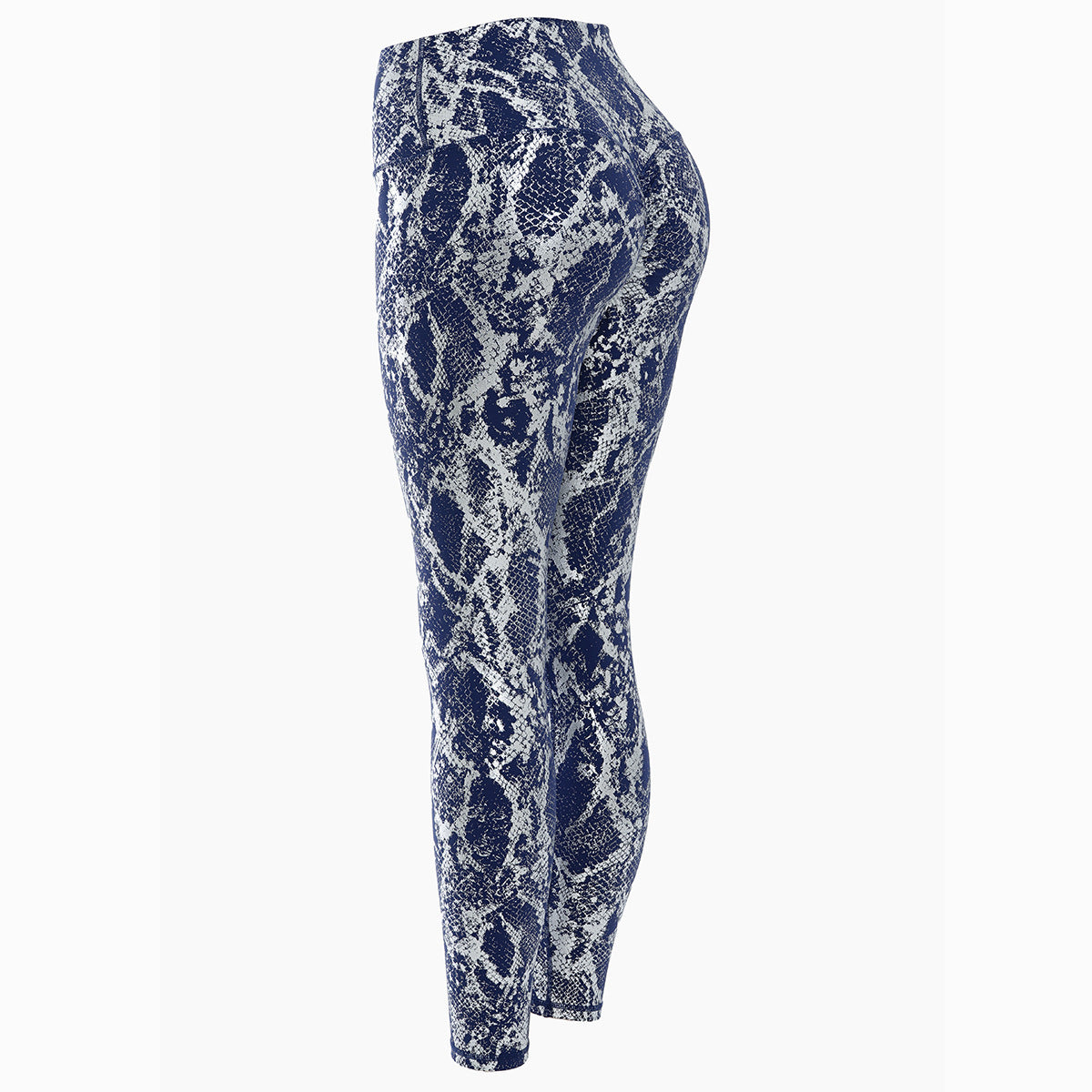 Damen nan hoch taillierte Sportleggings mit formender Kompression und strukturierter Schlangenprägung R&B