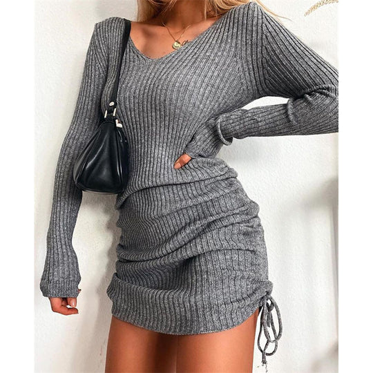 Damen Strickkleid mit raffinierten Raffungselementen R&B