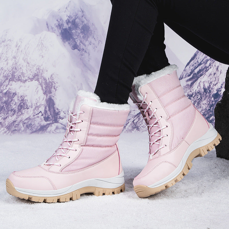 Damen Winterfestige gefütterte Stiefel mit rutschfester Sohle und hohem Schaft R&B