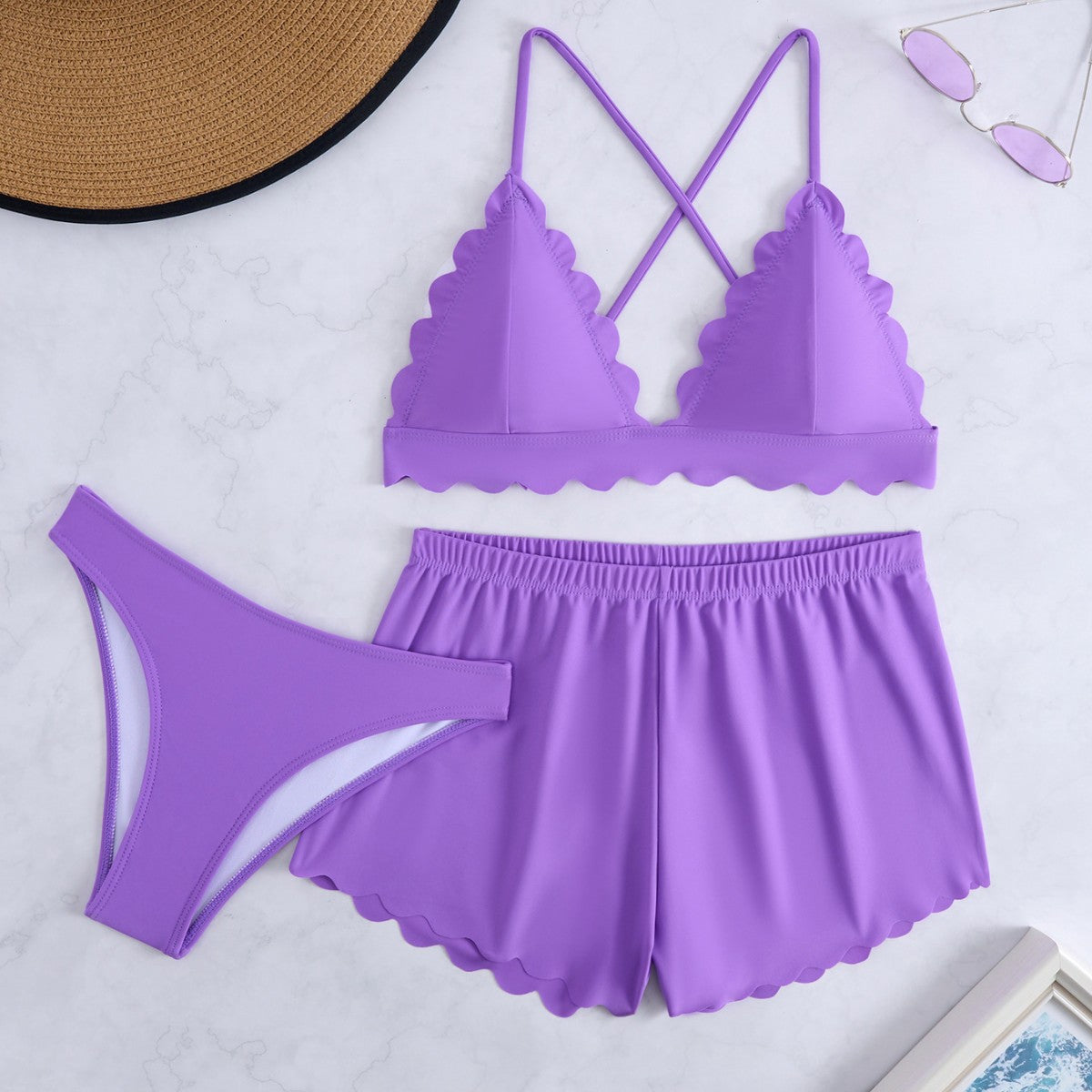 Damen Triangel-Bikini mit Shorts R&B