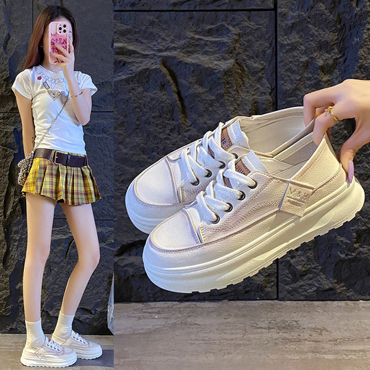 Damen Sportliche Retro Sneaker mit plattierter Sohle und atmungsaktivem Obermaterial R&B