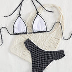 Damen Triangel-Bikini-Set mit verspielten Punkten R&B