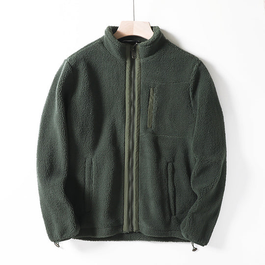 Damen Fleecejacke mit hohen Kragen und praktischen Reißverschlusstaschen Hedi-Mode