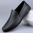 Herren Mokassins aus perforiertem Leder mit flexibler Sohle