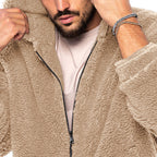 Herren Fleecejacke mit Kapuze und praktischem Reißverschluss R&B
