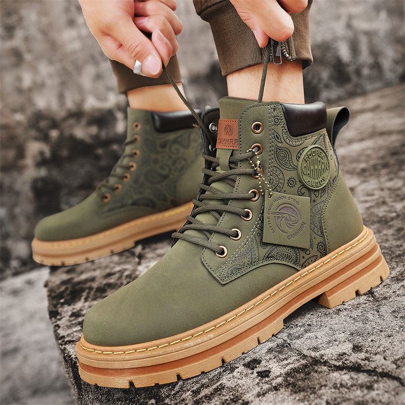 Damen Modische und robuste High-Top Stiefel mit detaillierter Paisleymuster R&B