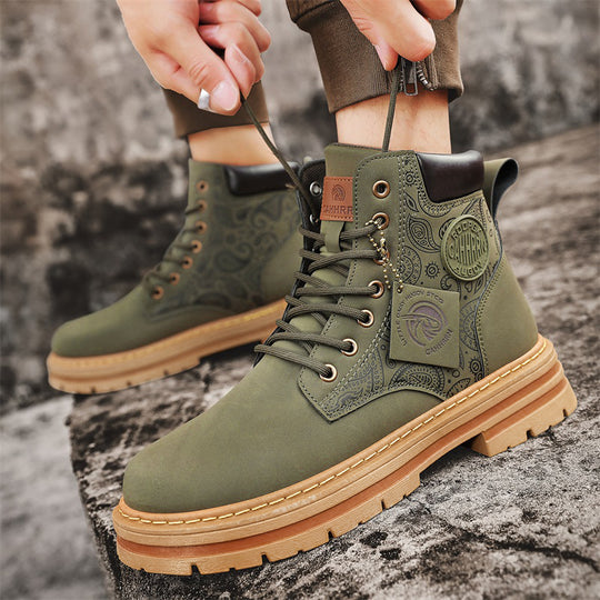 Damen Modische und robuste High-Top Stiefel mit detaillierter Paisleymuster R&B