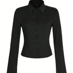 Damen Elegante Bluse mit schmalen Streifen und tailliertem Schnitt R&B
